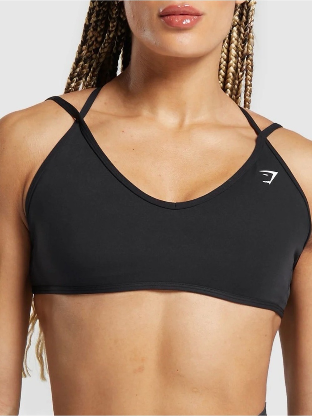 Gymshark Black Double-Strap V-Neck Sports Bra